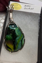 Load image into Gallery viewer, Custom Wire Wrapped Art Glass Necklace/Pendant Sterling Silver