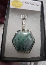Load image into Gallery viewer, Custom Cut Polished &amp; Wire Wrapped Mariposite Necklace/Pendant Sterling Silver