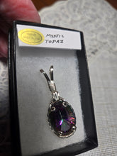 Load image into Gallery viewer, Custom Wire Wrapped Faceted Mystic Topaz Necklace/Pendant Sterling Silver