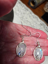 Load image into Gallery viewer, Custom Wire Wrapped Moonstone Set: Earrings Necklace/Pendant Sterling Silver.