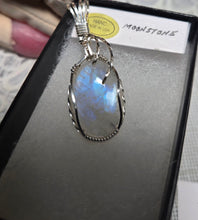 Load image into Gallery viewer, Custom Wire Wrapped Moonstone Necklace/Pendant Sterling Silver