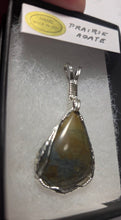 Load image into Gallery viewer, Custom Cut Polished &amp; Wire Wrapped Prairie Agate Necklace/Pendant Sterling Silver