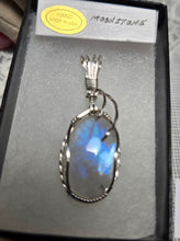 Load image into Gallery viewer, Custom Wire Wrapped Moonstone Necklace/Pendant Sterling Silver