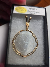 Load image into Gallery viewer, Custom Wire Wrapped 1800&#39;s Chinese antique carved Gaming Chip 14Kgf Necklace/Pendant