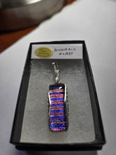 Load image into Gallery viewer, Custom Wire Wrapped Dichroic Glass Necklace/Pendant Sterling Silver