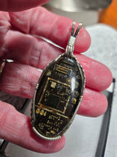 Load image into Gallery viewer, Custom Wire Wrapped Rare Circuit Board Necklace/Pendant Sterling Silver