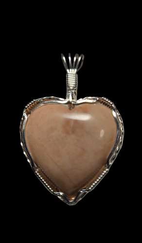 Custom Wire Wrapped Pink Hokie Stone Virginia Tech Pink Quarry Necklace/Pendant Sterling Silver