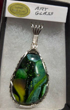 Load image into Gallery viewer, Custom Wire Wrapped Art Glass Necklace/Pendant Sterling Silver