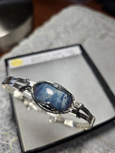 Load image into Gallery viewer, Custom Cut Polished &amp; Wire Wrapped Rebecca Iron Ore Furnace Slag Bracelet Sterling Silver Size 7 1/4
