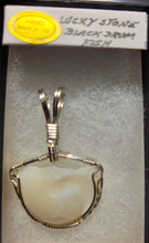 Load image into Gallery viewer, Custom Wire Wrapped Lucky Stone Black Drum Fish Necklace/Pendant Sterling Silver