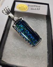 Load image into Gallery viewer, Custom Wire Wrapped Dichroic Glass Necklace/Pendant Sterling Silver