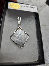 Load image into Gallery viewer, Custom Wire Wrapped Rare Meteorite  Necklace/Pendant Sterling Silver