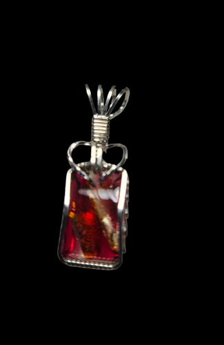 Custom Wire Wrapped European Vintage Stone Necklace/Pendant Sterling Silver .935