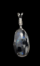 Load image into Gallery viewer, Custom Wire Wrapped Moonstone with Tourmaline Necklace/Pendant Sterling Silver