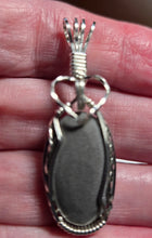 Load image into Gallery viewer, Custom Wire Wrapped unpolished Hokie Stone from Virginia Tech Quarries Necklace/Pendant Sterling Silver