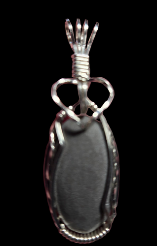 Custom Wire Wrapped unpolished Hokie Stone from Virginia Tech Quarries Necklace/Pendant Sterling Silver
