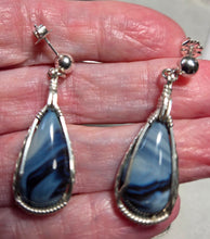 Load image into Gallery viewer, Custom Cut Polished &amp; Wire Wrapped California Iron Ore Furnace Set Necklace/Pendant Earrings Sterling Silver