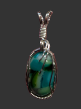 Load image into Gallery viewer, **SOLD**Custom Wire Wrapped Art Glass Necklace/Pendant Sterling Silver