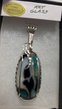 Load image into Gallery viewer, Custom Wire Wrapped Art Glass Necklace/Pendant Sterling Silver
