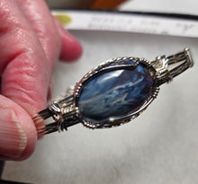 Load image into Gallery viewer, Custom Cut Polished &amp; Wire Wrapped Rebecca Iron Ore Furnace Slag Bracelet Sterling Silver Size 7 1/4