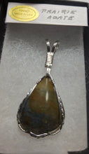 Load image into Gallery viewer, Custom Cut Polished &amp; Wire Wrapped Prairie Agate Necklace/Pendant Sterling Silver