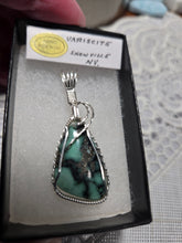 Load image into Gallery viewer, Custom Wire Wrapped Super Rare Variscite Snowville, NV Necklace/Pendant Sterling Silver