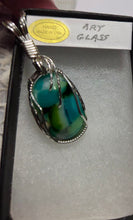 Load image into Gallery viewer, **SOLD**Custom Wire Wrapped Art Glass Necklace/Pendant Sterling Silver