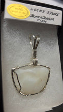 Load image into Gallery viewer, Custom Wire Wrapped Lucky Stone Black Drum Fish Necklace/Pendant Sterling Silver