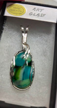 Load image into Gallery viewer, **SOLD**Custom Wire Wrapped Art Glass Necklace/Pendant Sterling Silver