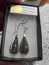 Load image into Gallery viewer, Custom Wire Wrapper Polished Hokie Stone Virginia Tech Gray Quarry: Earrings Sterling Silver