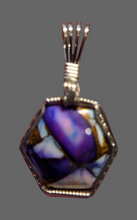 Load image into Gallery viewer, Custom Cut &amp; Polished Violet Rose Kingman AZ Necklace/Pendant Sterling Silver