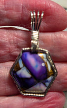 Load image into Gallery viewer, Custom Cut &amp; Polished Violet Rose Kingman AZ Necklace/Pendant Sterling Silver