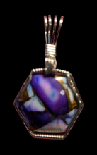 Load image into Gallery viewer, Custom Cut &amp; Polished Violet Rose Kingman AZ Necklace/Pendant Sterling Silver
