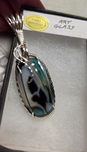 Load image into Gallery viewer, Custom Wire Wrapped Art Glass Necklace/Pendant Sterling Silver
