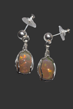 Load image into Gallery viewer, Custom Wire Wrapped Ethiopia Opal Earrings Sterling Silver