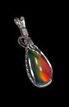 Load image into Gallery viewer, Custom Wire Wrapped Rainbow Fire Opal Necklace/Pendant Sterling Silver
