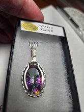 Load image into Gallery viewer, Custom Wire Wrapped Faceted Mystic Topaz Necklace/Pendant Sterling Silver