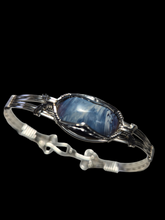 Load image into Gallery viewer, Custom Cut Polished &amp; Wire Wrapped Rebecca Iron Ore Furnace Slag Bracelet Sterling Silver Size 7 1/4