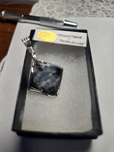 **SOLD **Custom Wire Wrapped Moonstone with Tourmaline Necklace/Pendant Sterling Silver