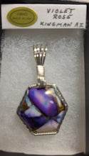 Load image into Gallery viewer, Custom Cut &amp; Polished Violet Rose Kingman AZ Necklace/Pendant Sterling Silver