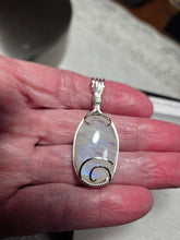 Load image into Gallery viewer, Custom Wire Wrapped Moonstone Set: Earrings Necklace/Pendant Sterling Silver.