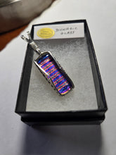 Load image into Gallery viewer, Custom Wire Wrapped Dichroic Glass Necklace/Pendant Sterling Silver