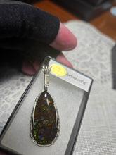 Load image into Gallery viewer, Custom Wire Wrapped Ammolite Necklace/Pendant Sterling Silver