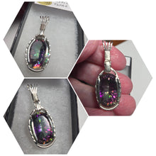 Load image into Gallery viewer, Custom Wire Wrapped Faceted Mystic Topaz Necklace/Pendant Sterling Silver