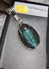 Load image into Gallery viewer, Custom Wire Wrapped Labradorite Necklace/Pendant Sterling Silver