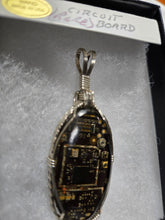 Load image into Gallery viewer, Custom Wire Wrapped Rare Circuit Board Necklace/Pendant Sterling Silver