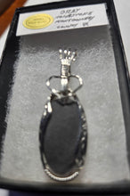 Load image into Gallery viewer, Custom Wire Wrapped unpolished Hokie Stone from Virginia Tech Quarries Necklace/Pendant Sterling Silver