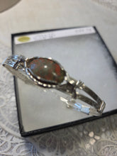 Load image into Gallery viewer, Custom Cut Polish &amp; Wire Wrapped Unakite Rockbridge County VA Size 7 1/2 Sterling Silver