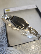 Load image into Gallery viewer, Custom Cut Polished &amp; Wire Wrapped Virginia Tech Hokie Stone Gray Quarry Bracelet Sterling Silver Size  6