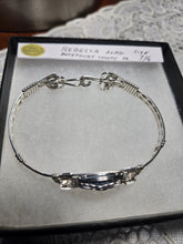 Load image into Gallery viewer, Custom Cut Polished &amp; Wire Wrapped Rebecca Iron Ore Furnace Slag Bracelet Sterling Silver Size 7 1/4